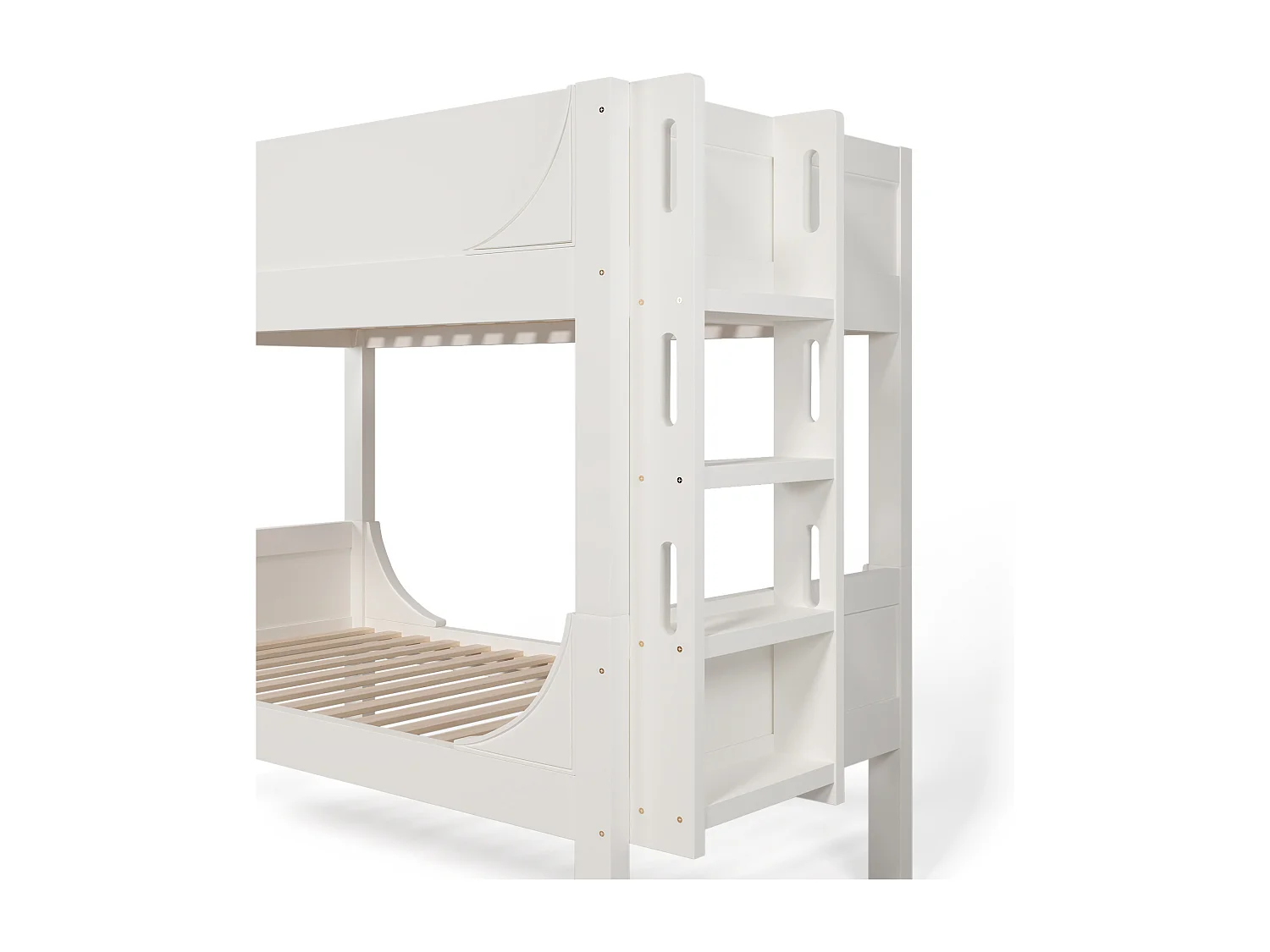 Lit superposé enfant 90x200cm - 1 lit converti en 2 lits simples - Blanc