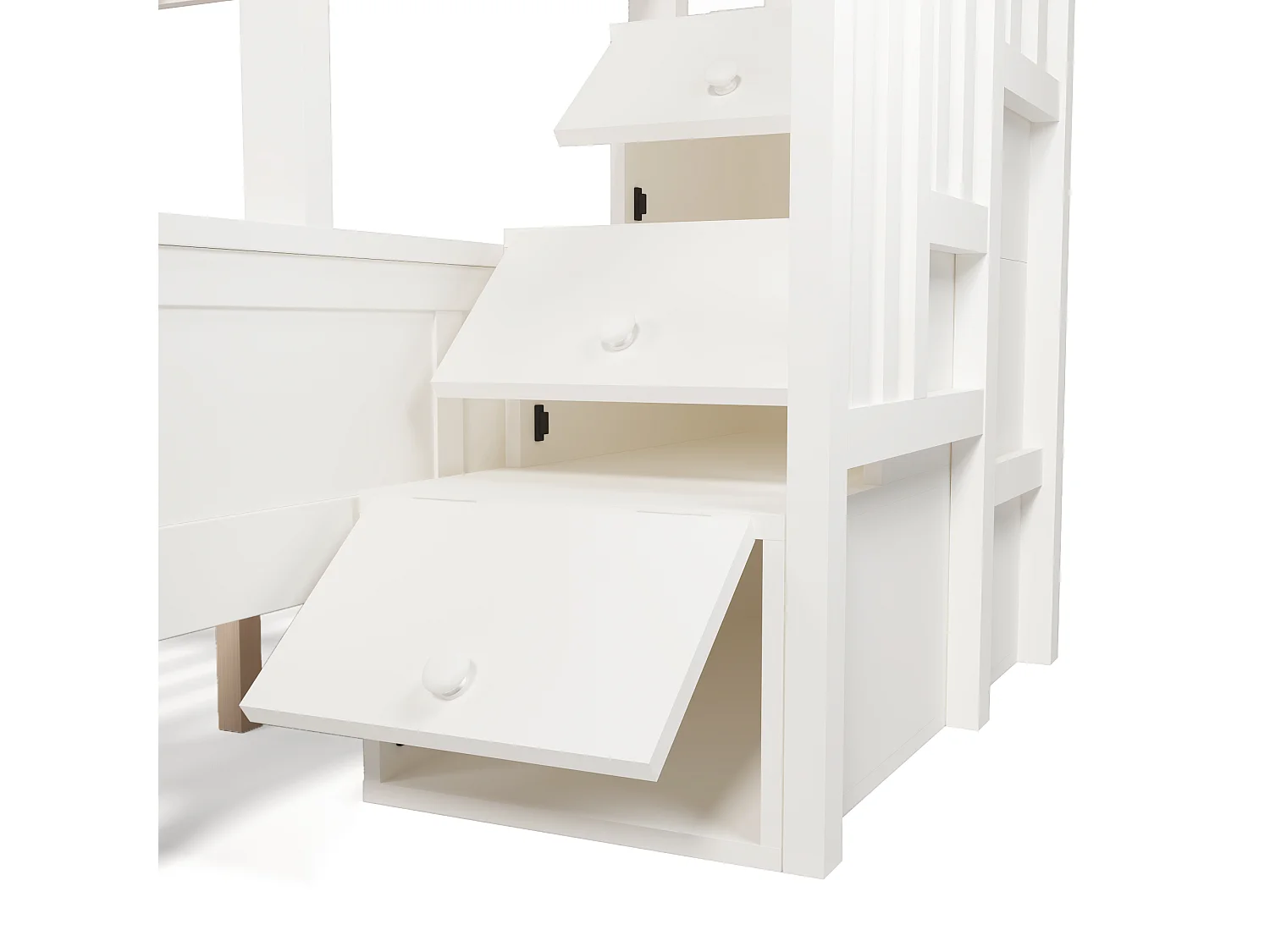 Beliche de 90x200cm e 140x200cm com 2 gavetas e escada de arrumação - Branco