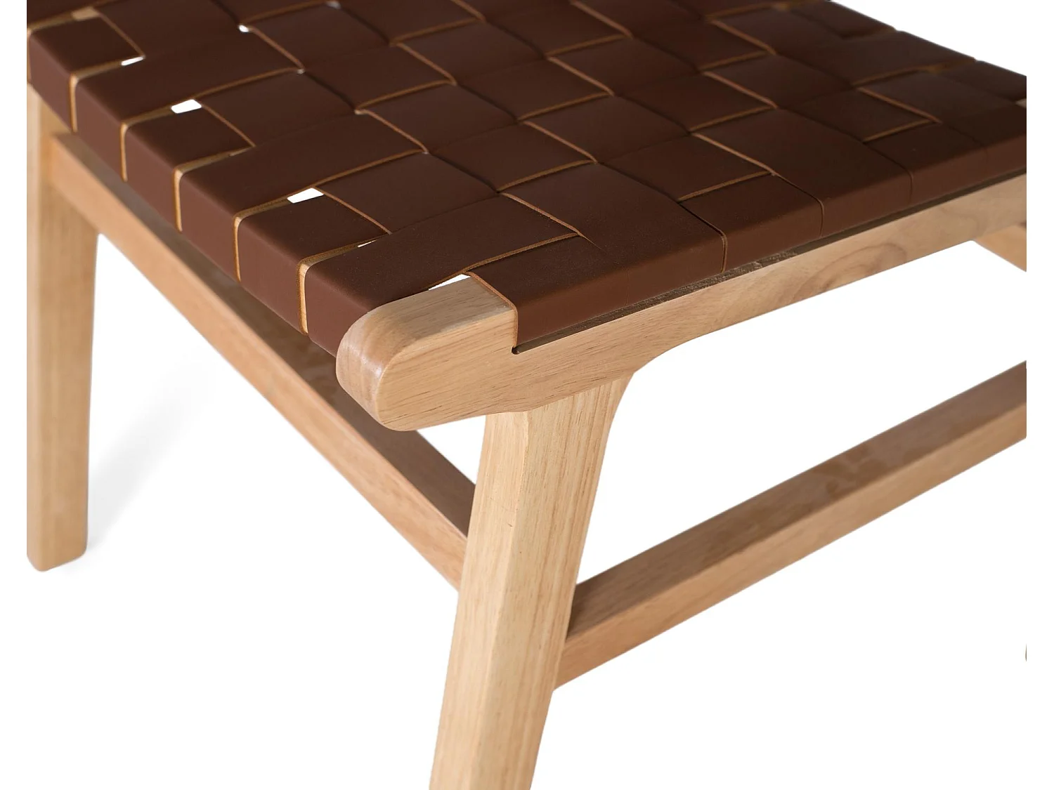 Ensemble de 2 chaises en bois d'hévéa avec une finition naturelle