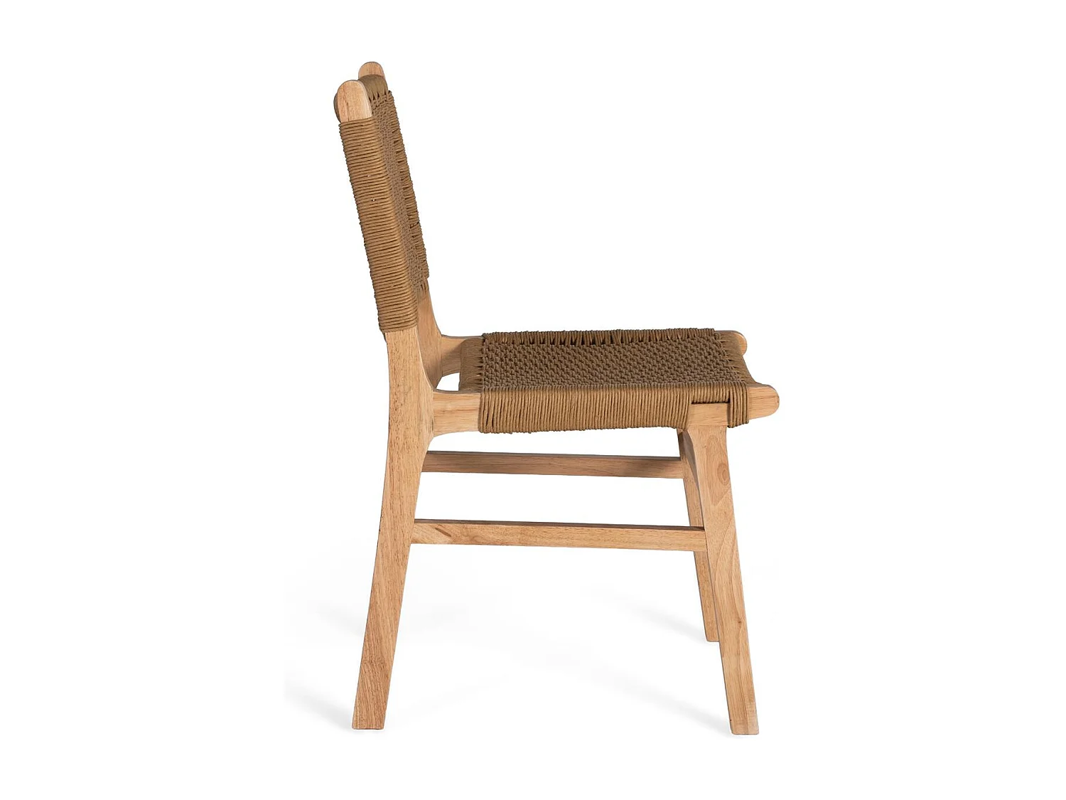 Ensemble de 2 chaises en bois d'hévéa avec une finition naturelle