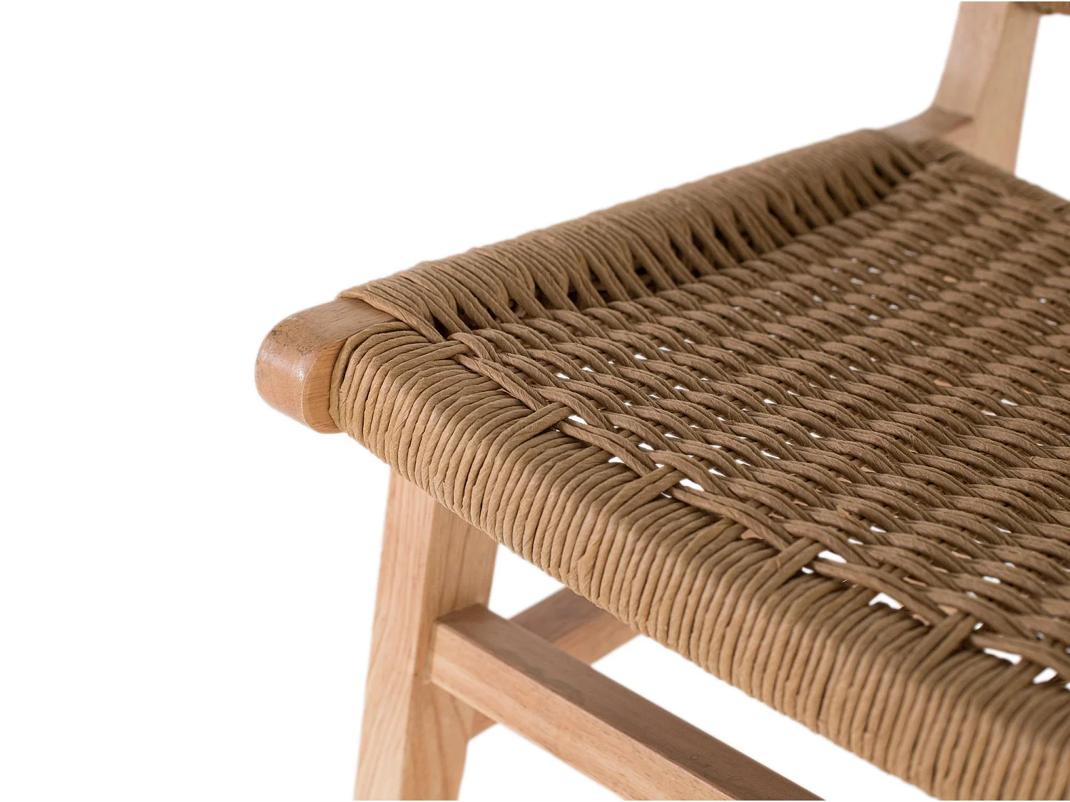 Ensemble de 2 chaises en bois d'hévéa avec une finition naturelle