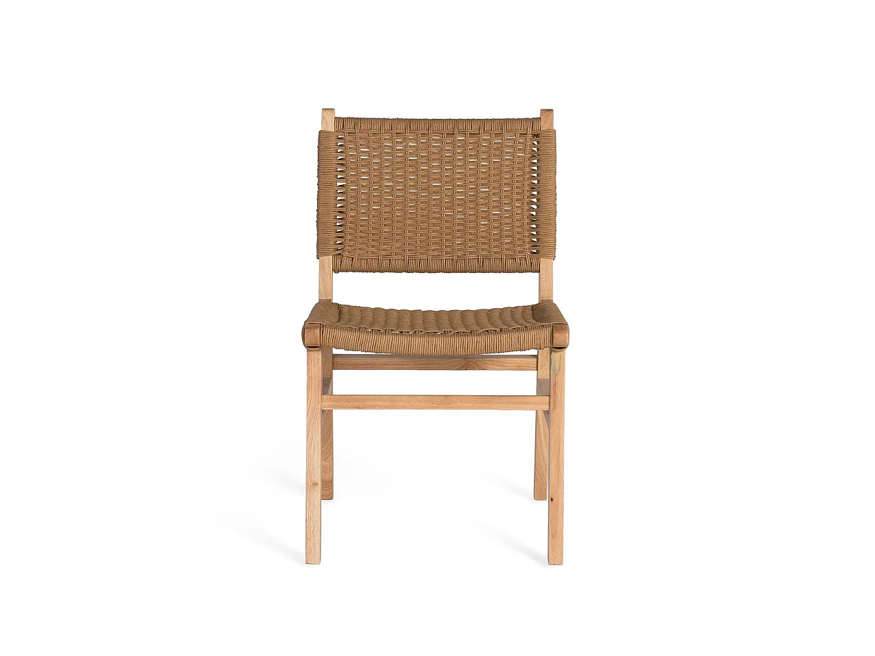 Ensemble de 2 chaises en bois d'hévéa avec une finition naturelle