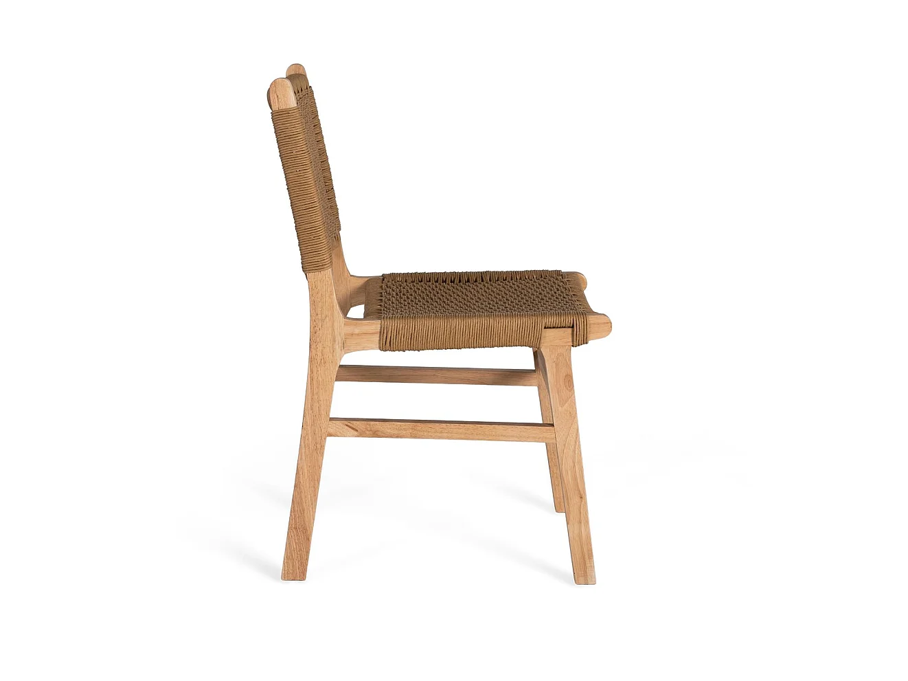 Ensemble de 2 chaises en bois d'hévéa avec une finition naturelle