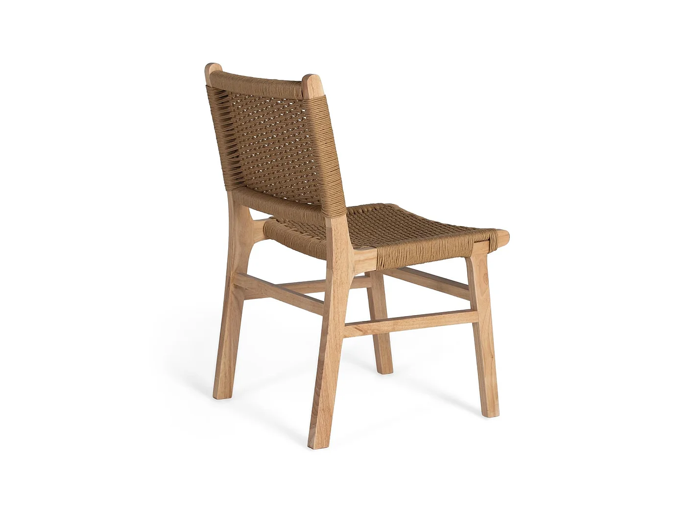 Ensemble de 2 chaises en bois d'hévéa avec une finition naturelle