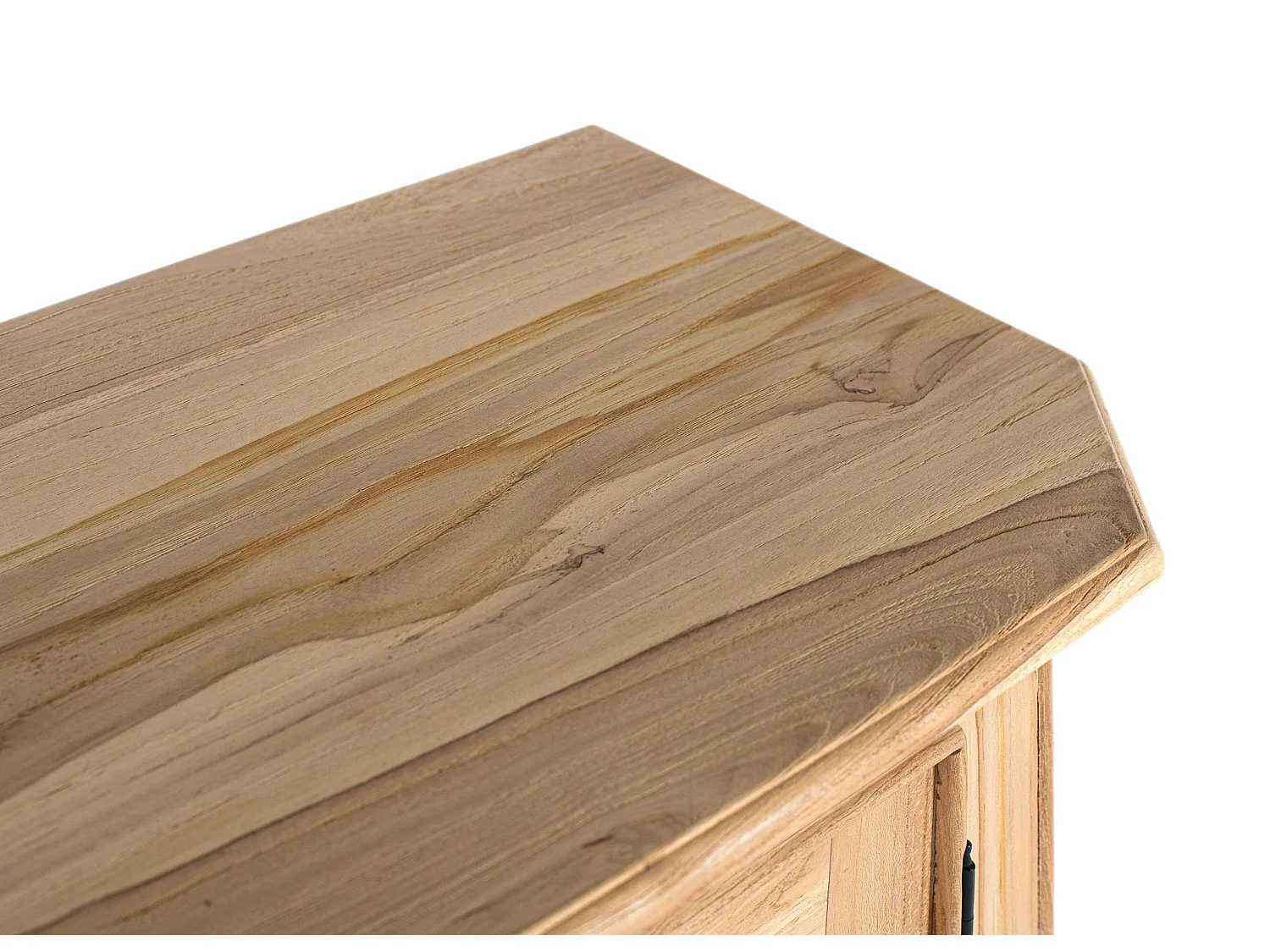 Buffet à 2 portes et 2 étagères intérieures en bois de teck 150 cm