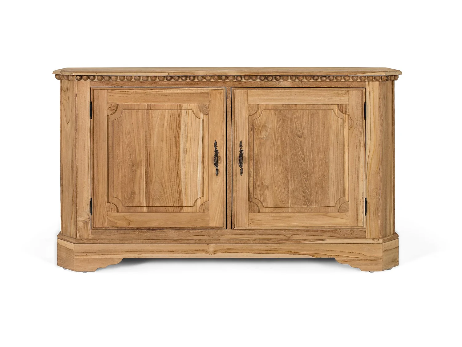 Dressoir met twee deuren en twee binnenplanken in teakhout, 150 cm
