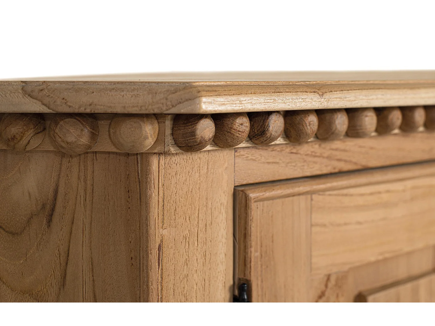 Dressoir met twee deuren en twee binnenplanken in teakhout, 150 cm