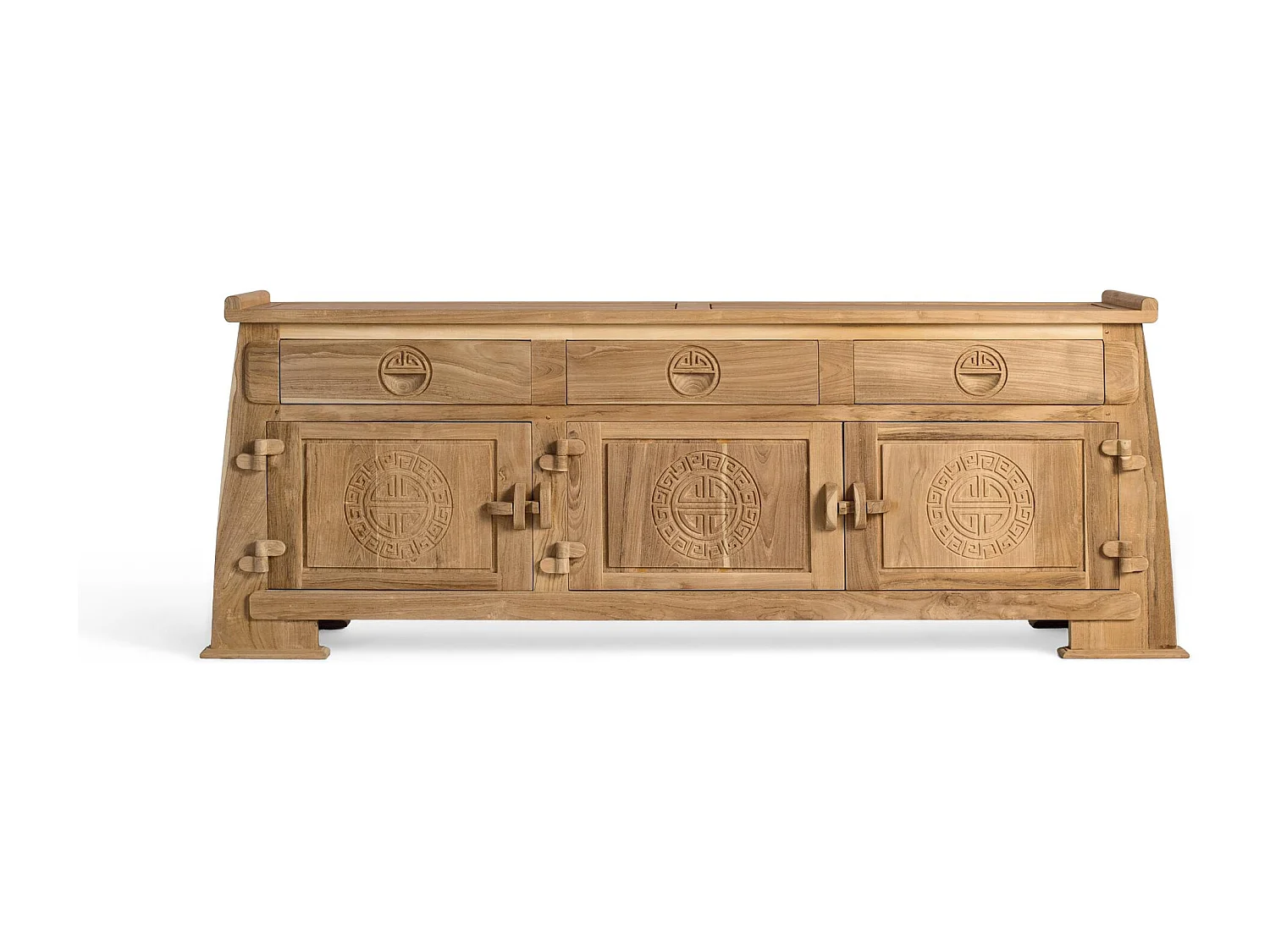 TV-Ständer aus massivem Teakholz 170 cm