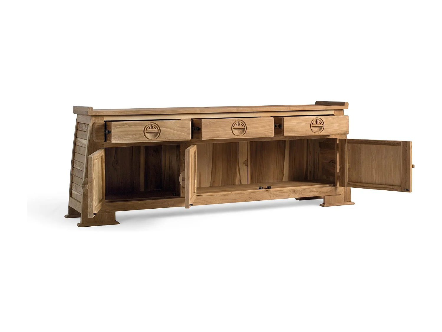 Meuble TV en teck massif 170 cm