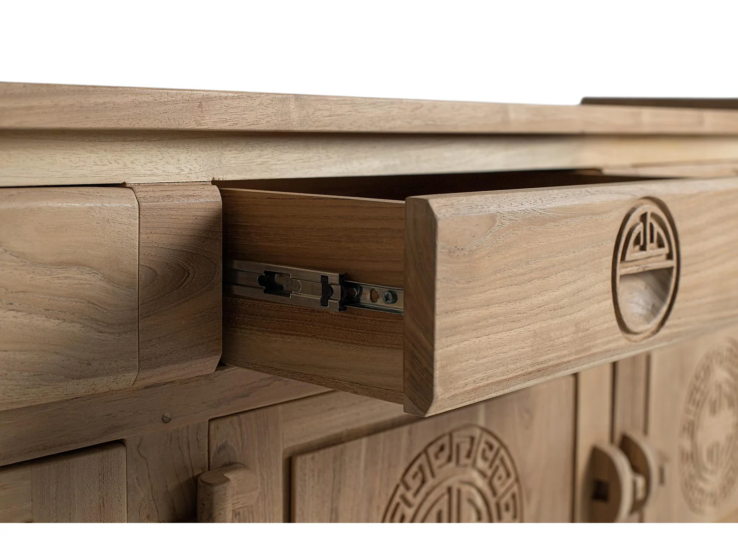 Meuble TV en teck massif 170 cm