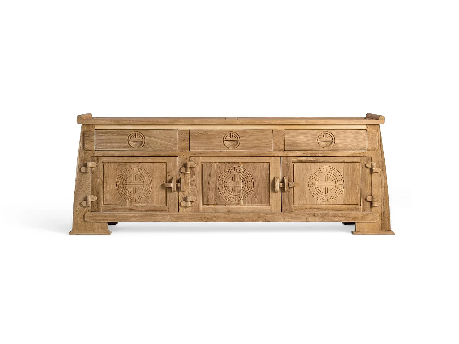 TV-stativ i massiv teak, 170 cm