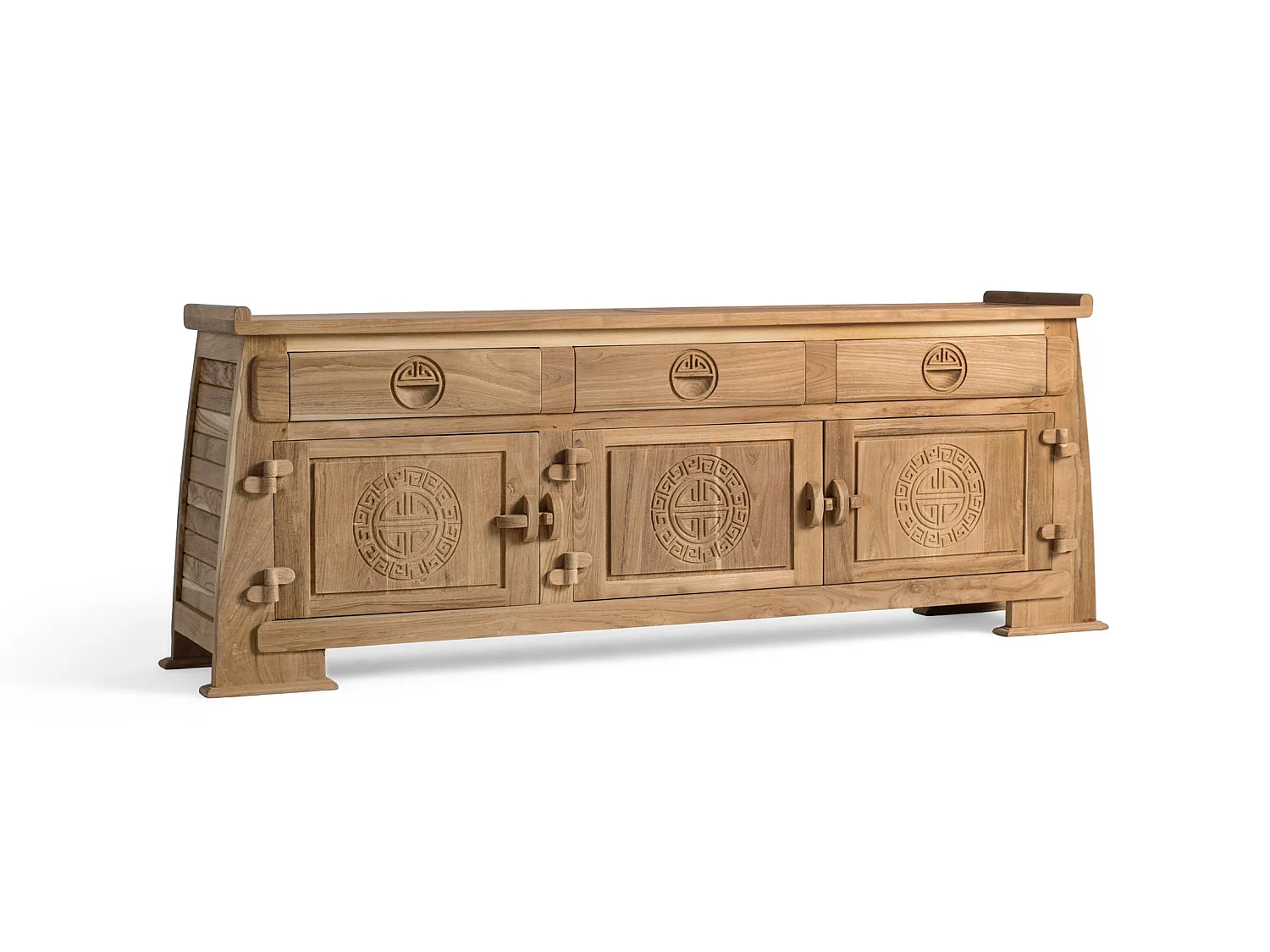 TV-stativ i massiv teak, 170 cm