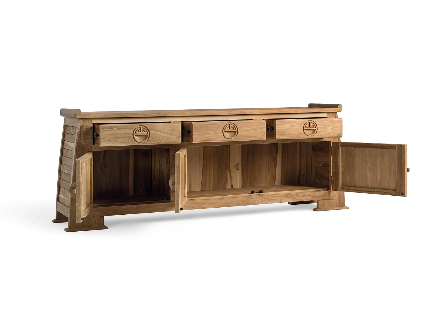 TV-stativ i massiv teak, 170 cm