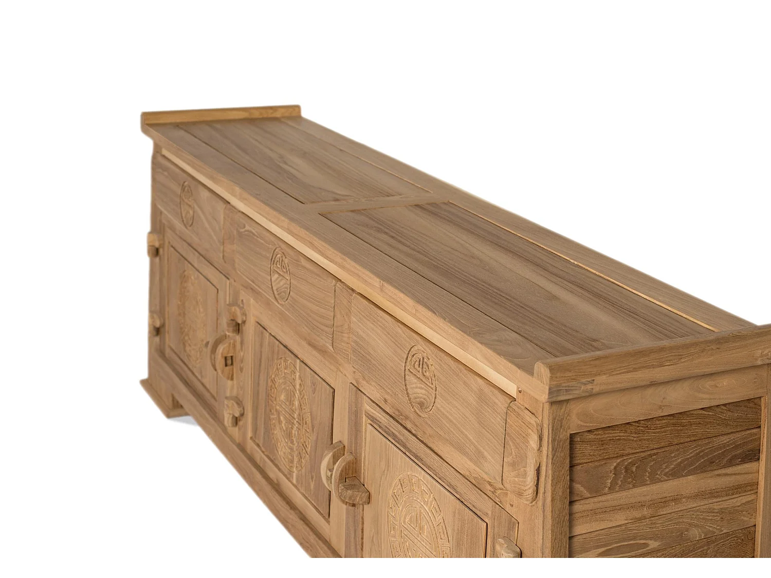 TV-stativ i massiv teak, 170 cm