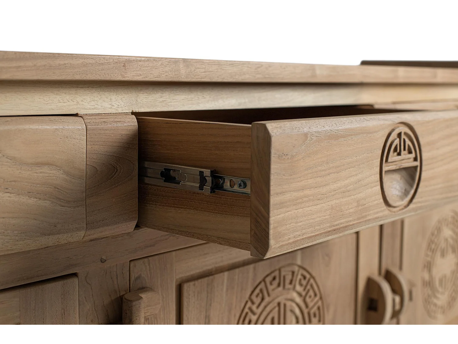 TV-stativ i massiv teak, 170 cm