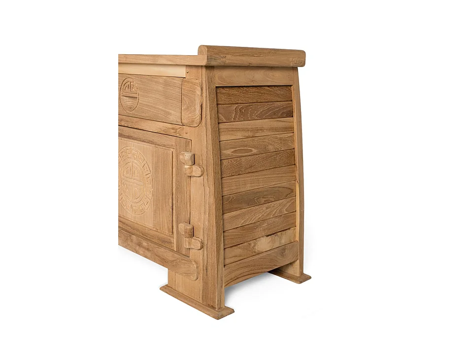 TV-stativ i massiv teak, 170 cm