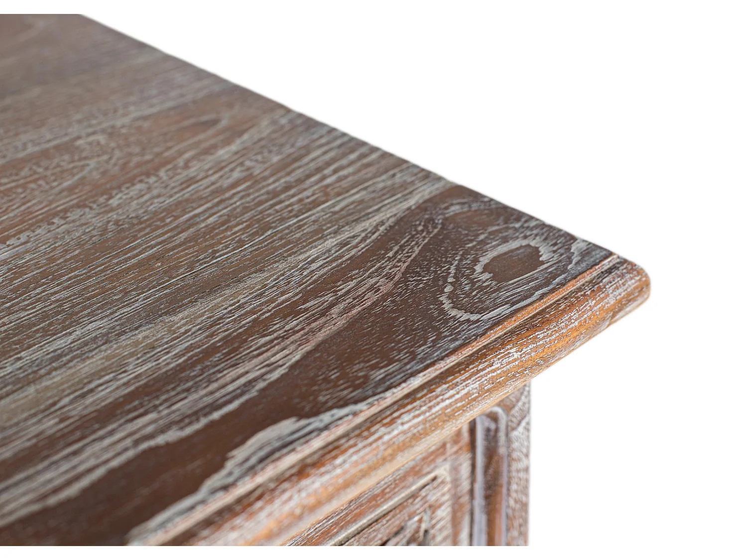 Komoda z dwiema szufladami i dwoma drzwiami frontowymi z drewna tekowego, 100 cm