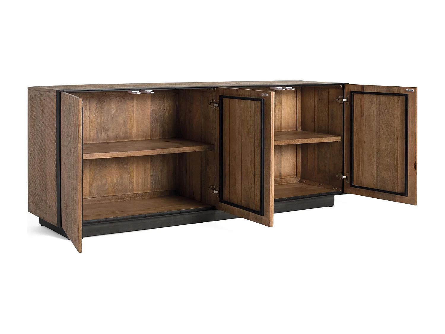 Dressoir met 4 deuren van mangohout, 200 cm