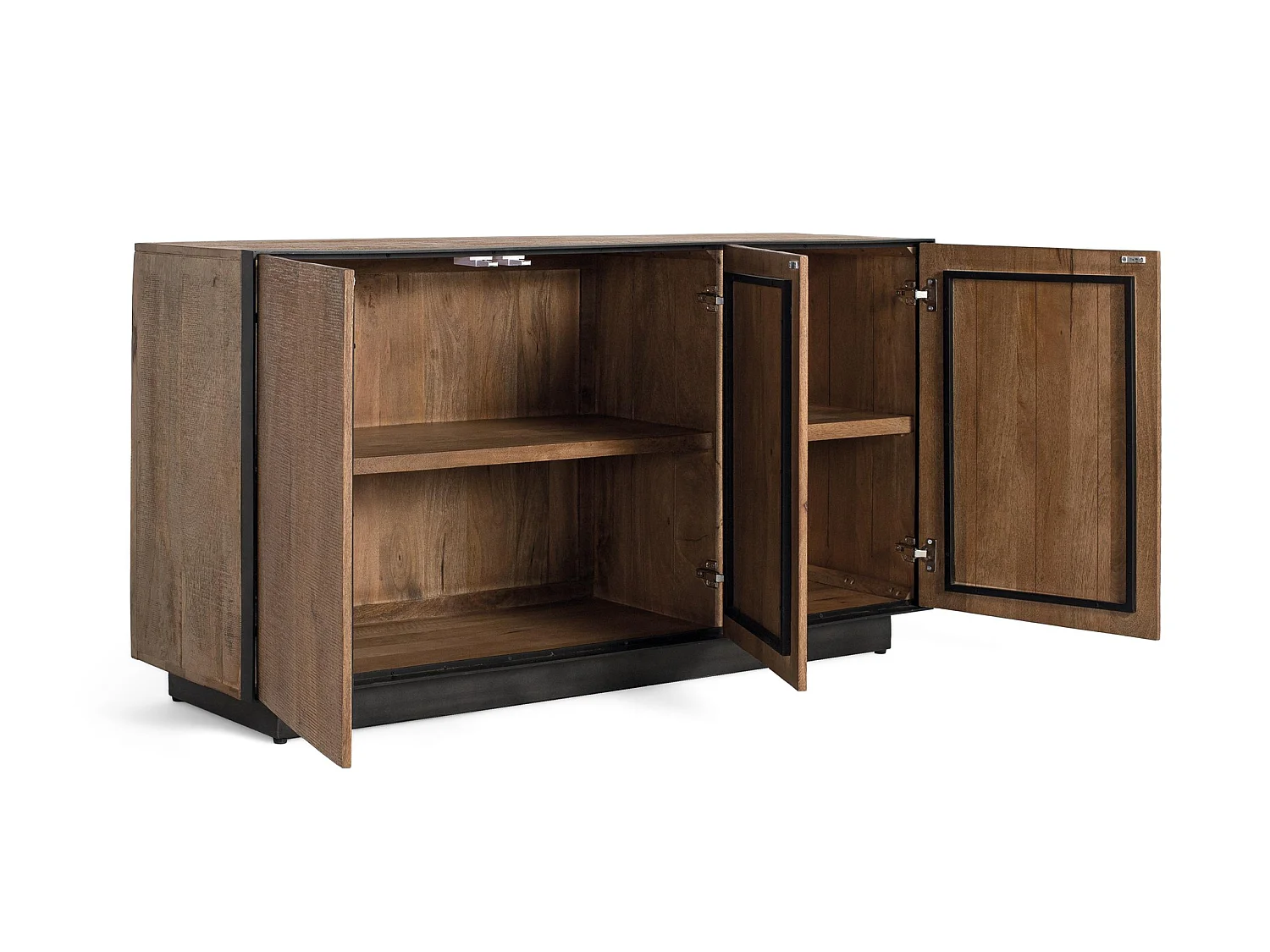 Sideboard aus Mangoholz im modernen Industriestil – 81 x 150 x 44 cm
