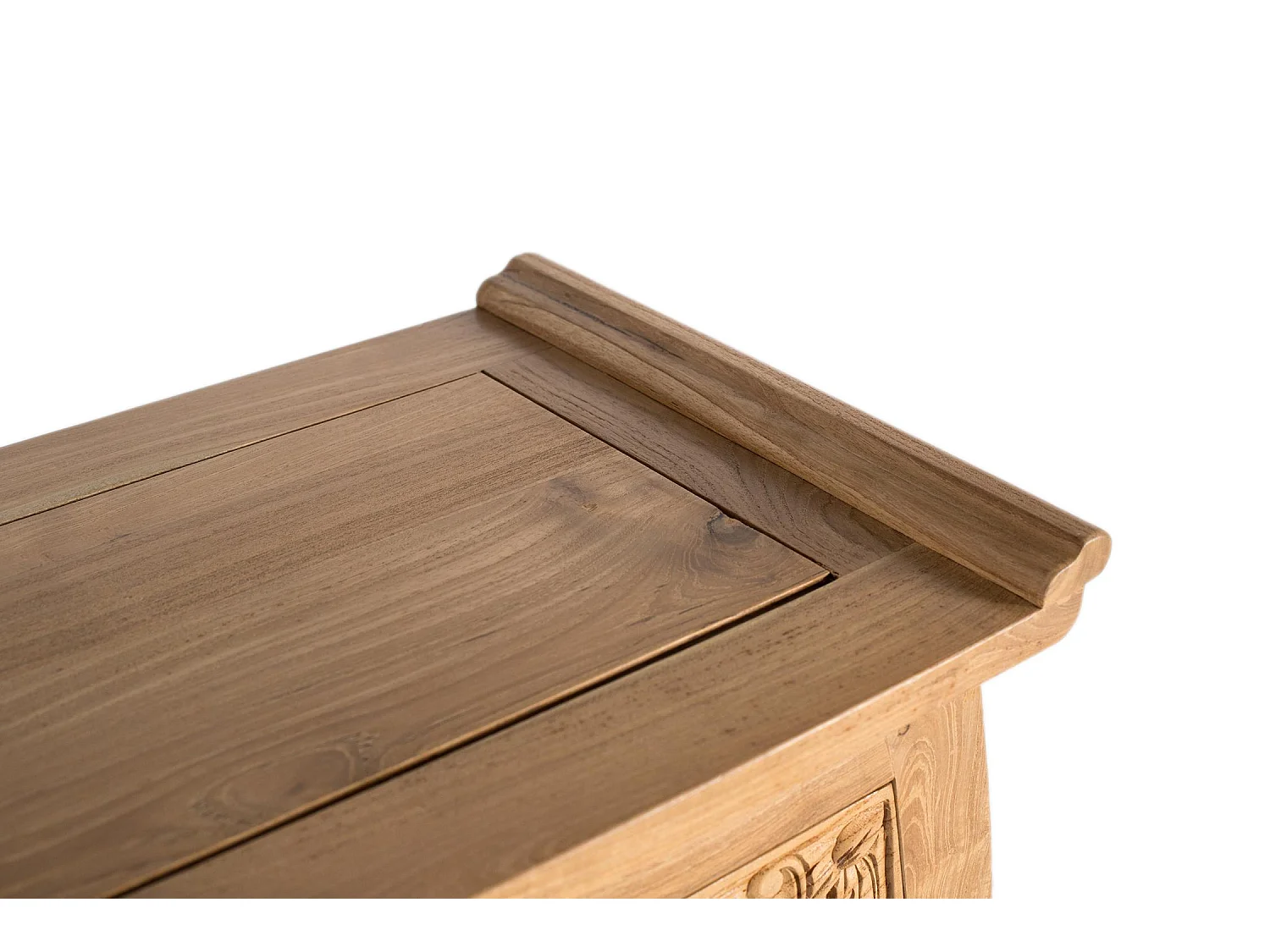 Console à deux tiroirs en teck massif 100 cm