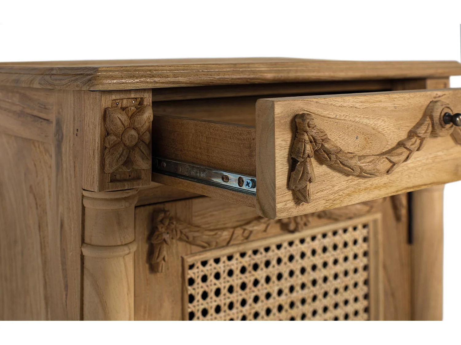 Table d'appoint en teck massif avec finition naturelle