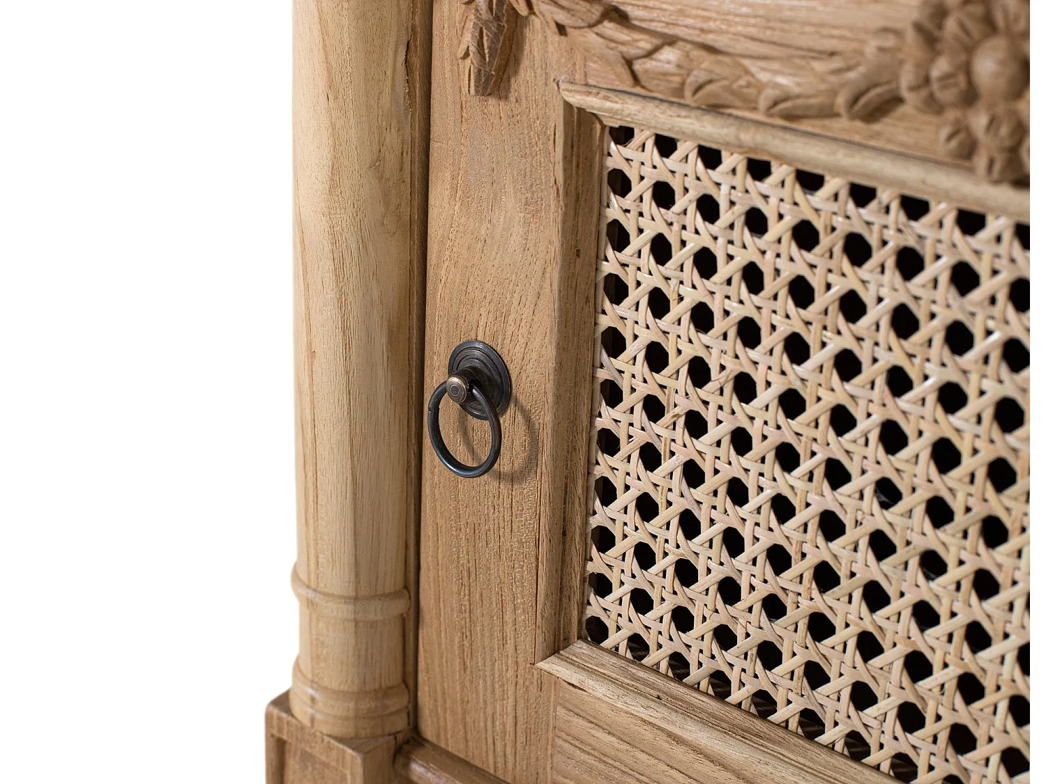 Table d'appoint en teck massif avec finition naturelle