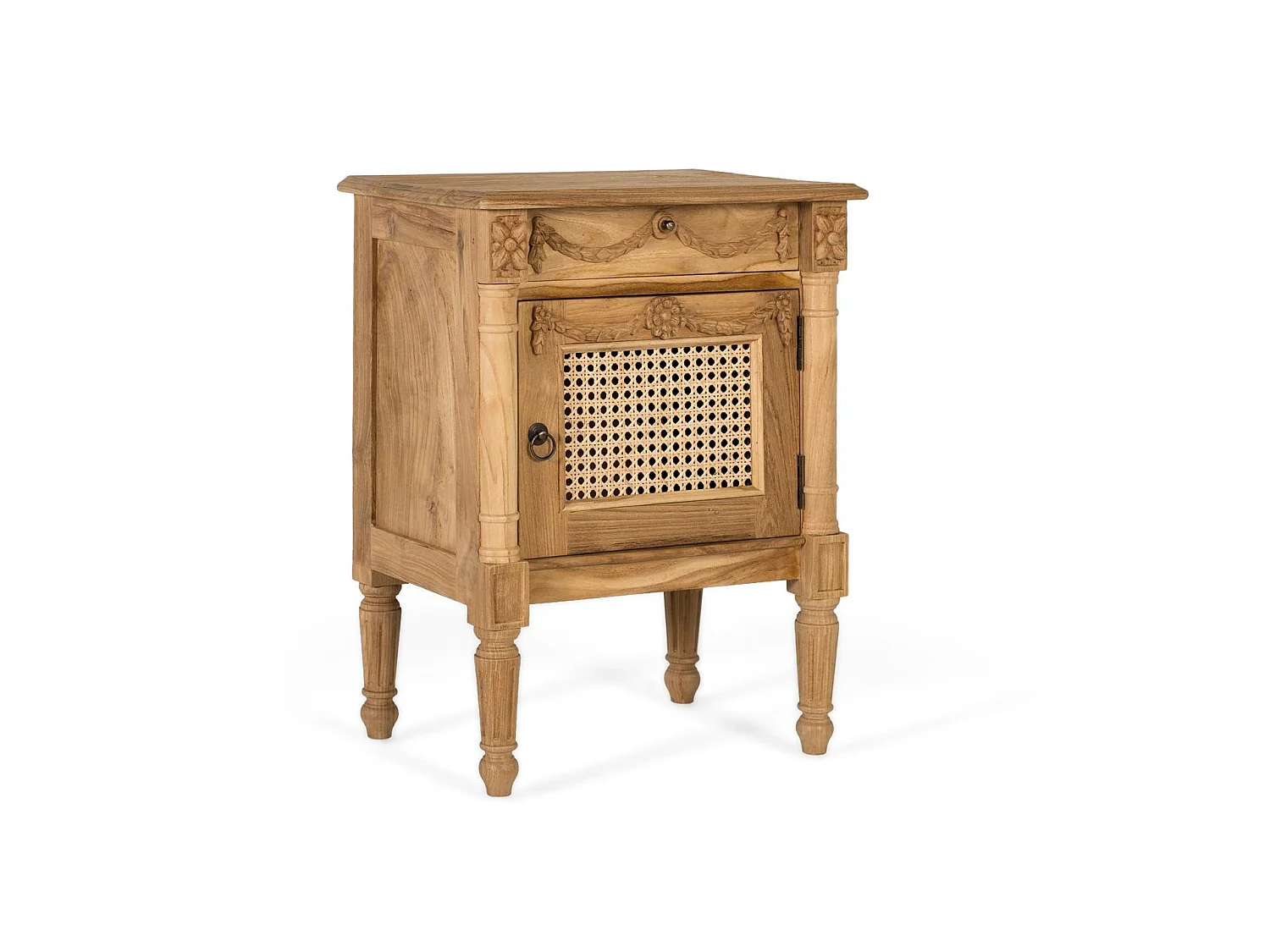 Sidebord i massiv teak med naturlig finish