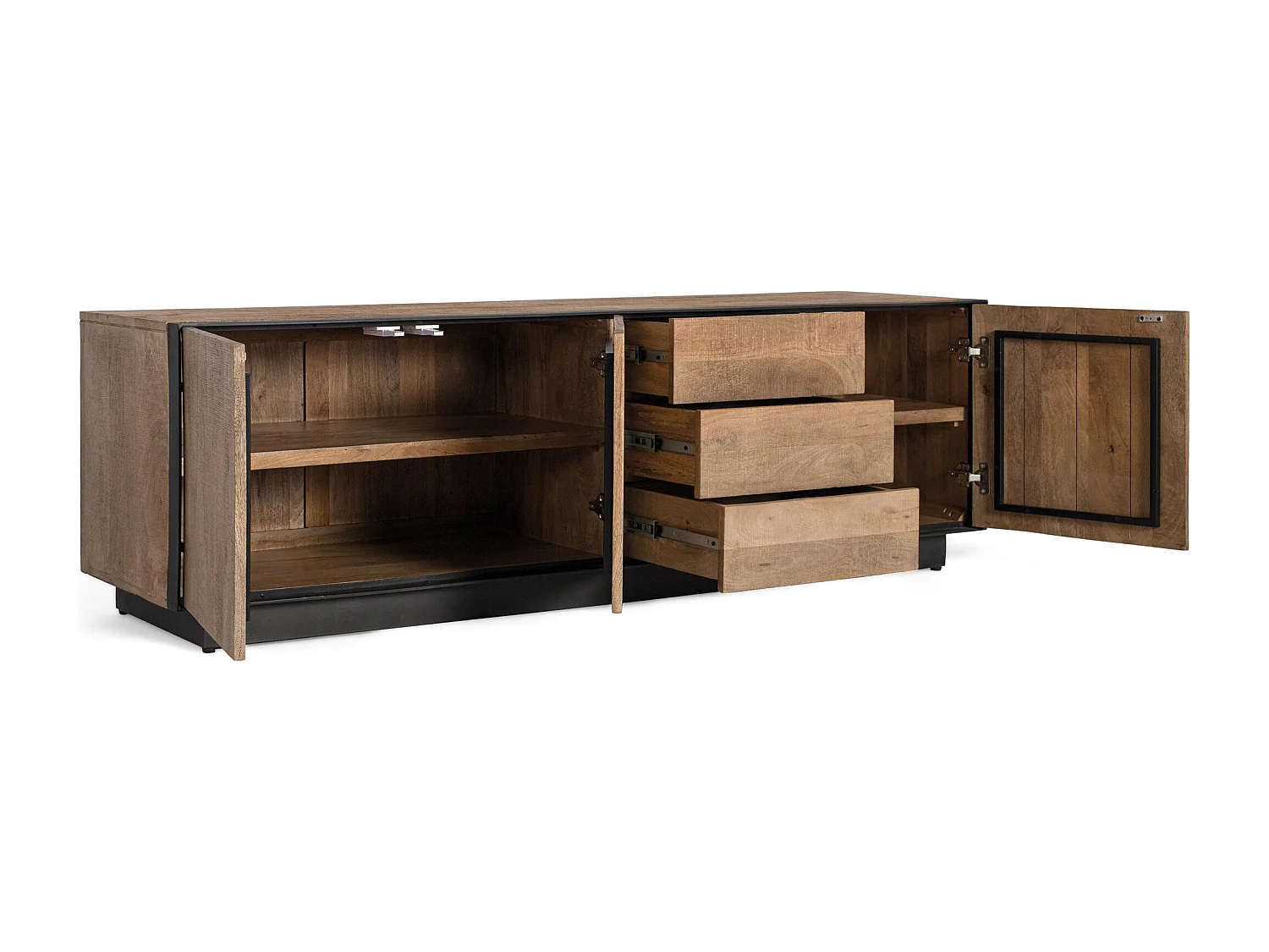 Stolik pod TV z naturalnego drewna mango, 180 cm