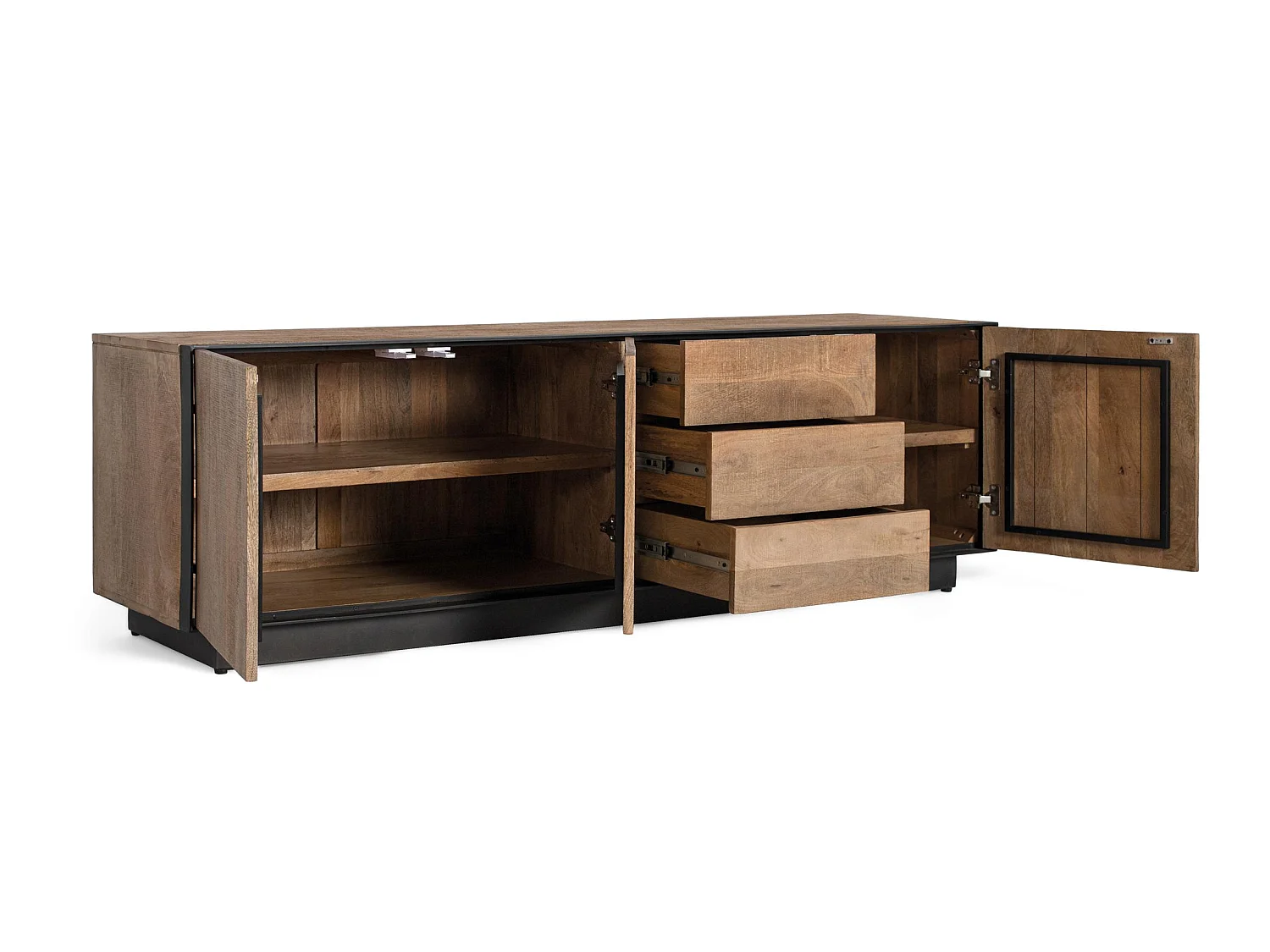 Meuble TV en bois de manguier naturel 180 cm