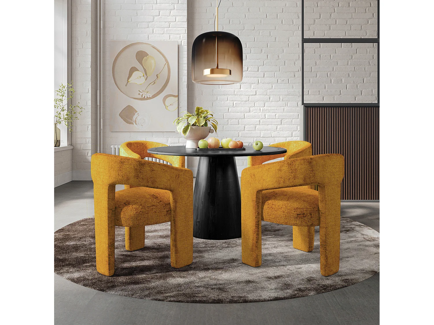 Chaise 62x75x58 cm Orange Leith LET71OG