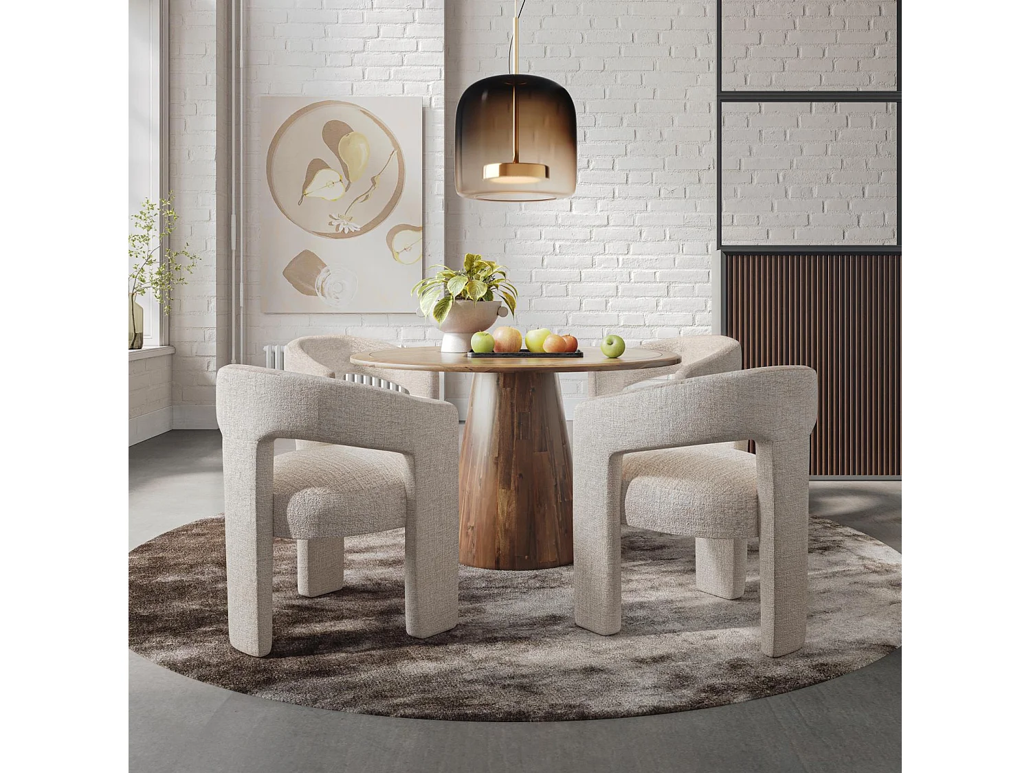 Chaise 62x75x58 cm beige Leith LET71N