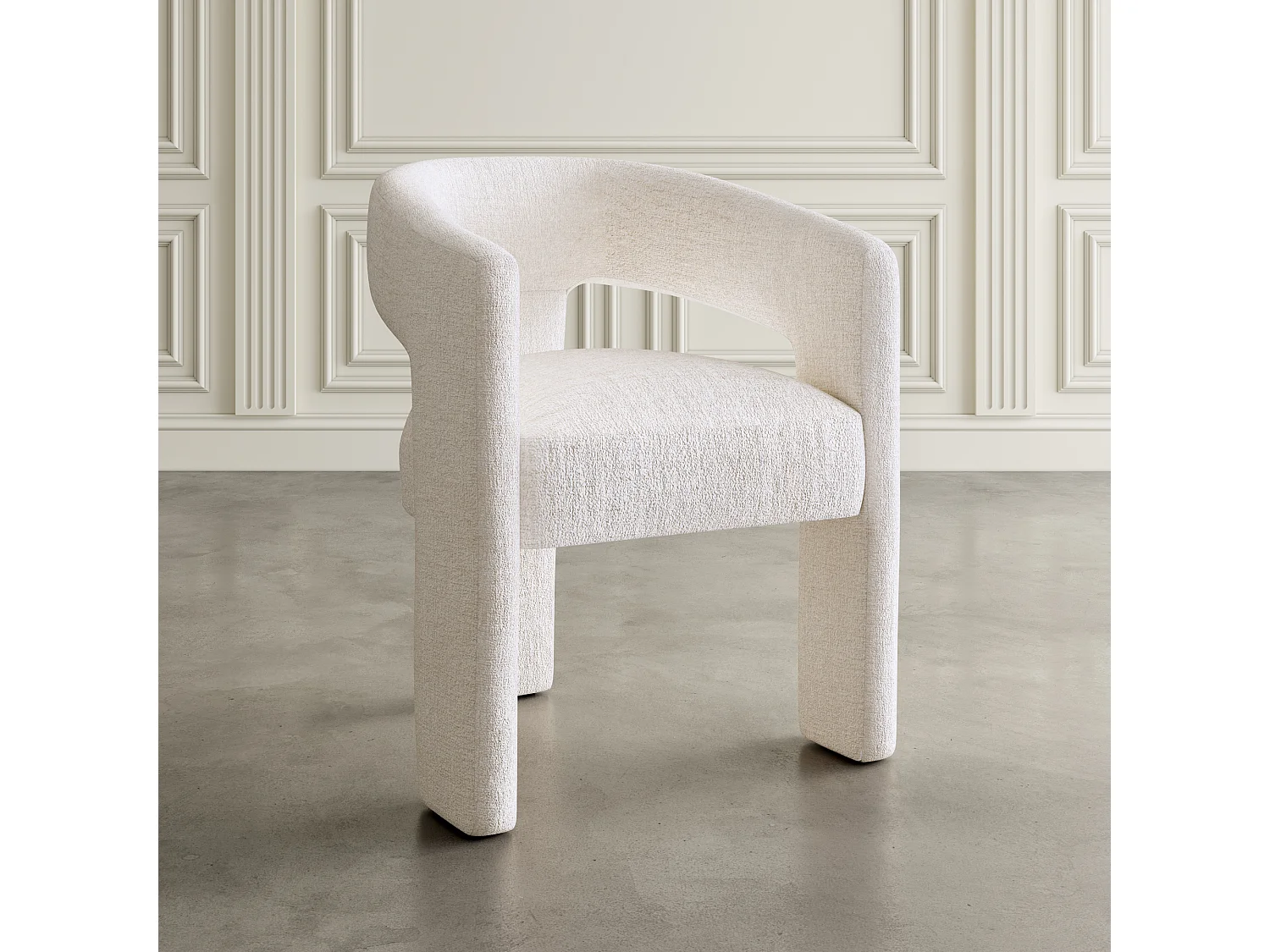 Chaise 62x75x58 cm beige Leith LET71N