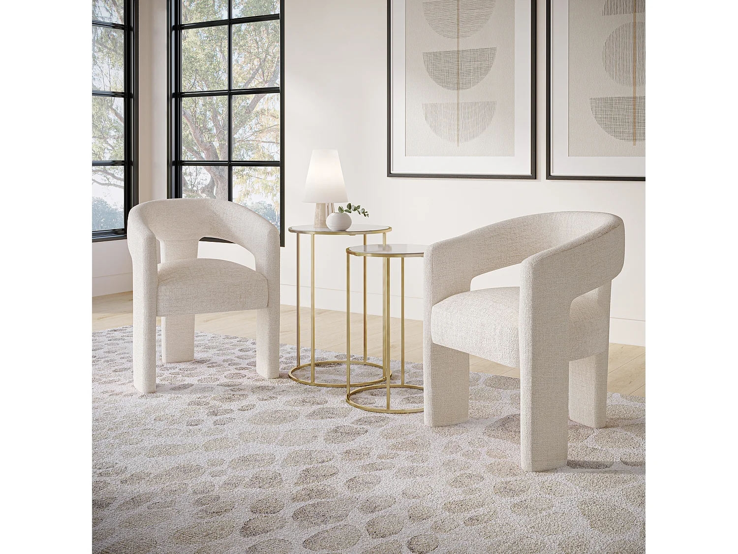 Chaise 62x75x58 cm beige Leith LET71N