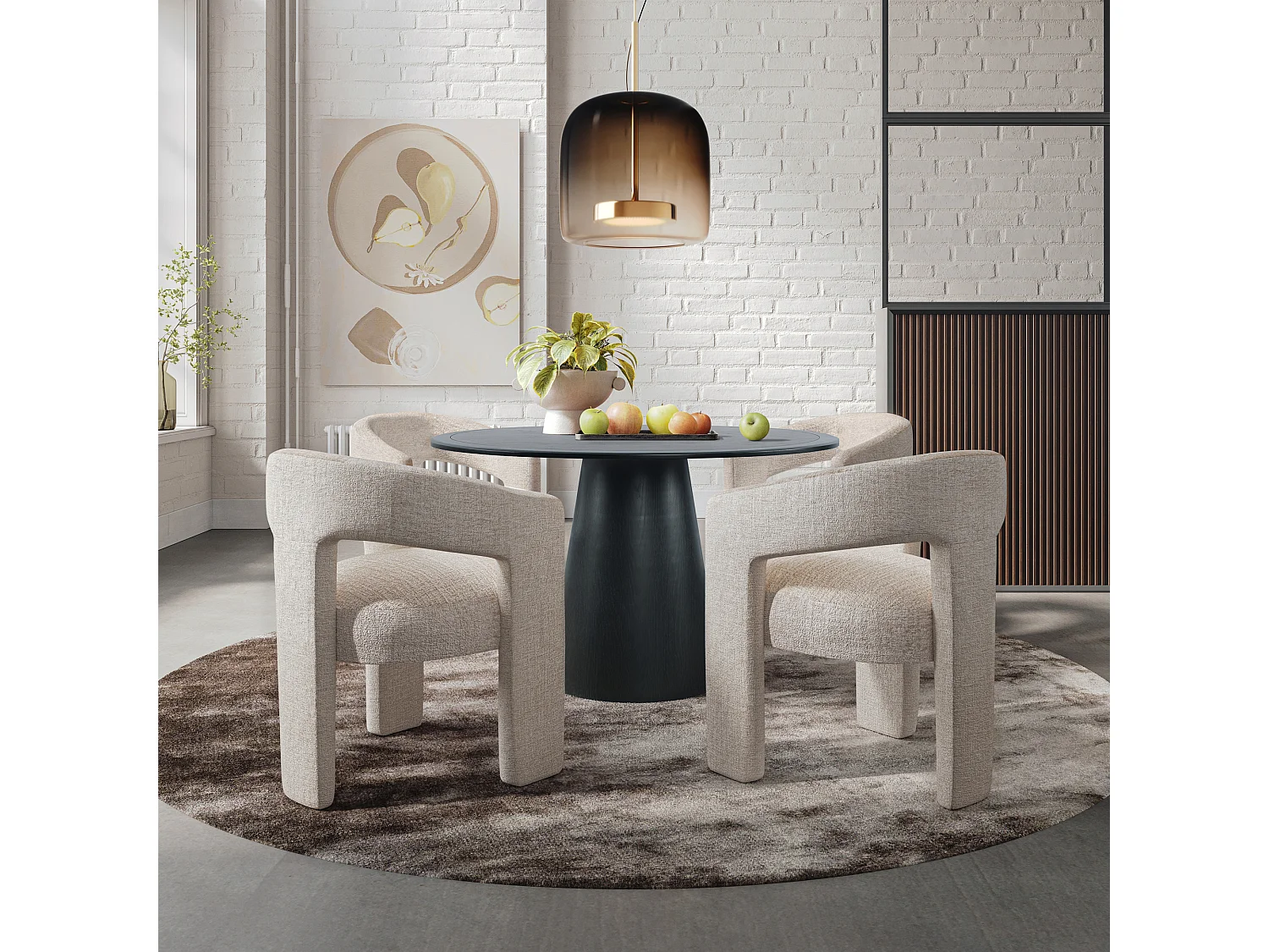 Chaise 62x75x58 cm beige Leith LET71N