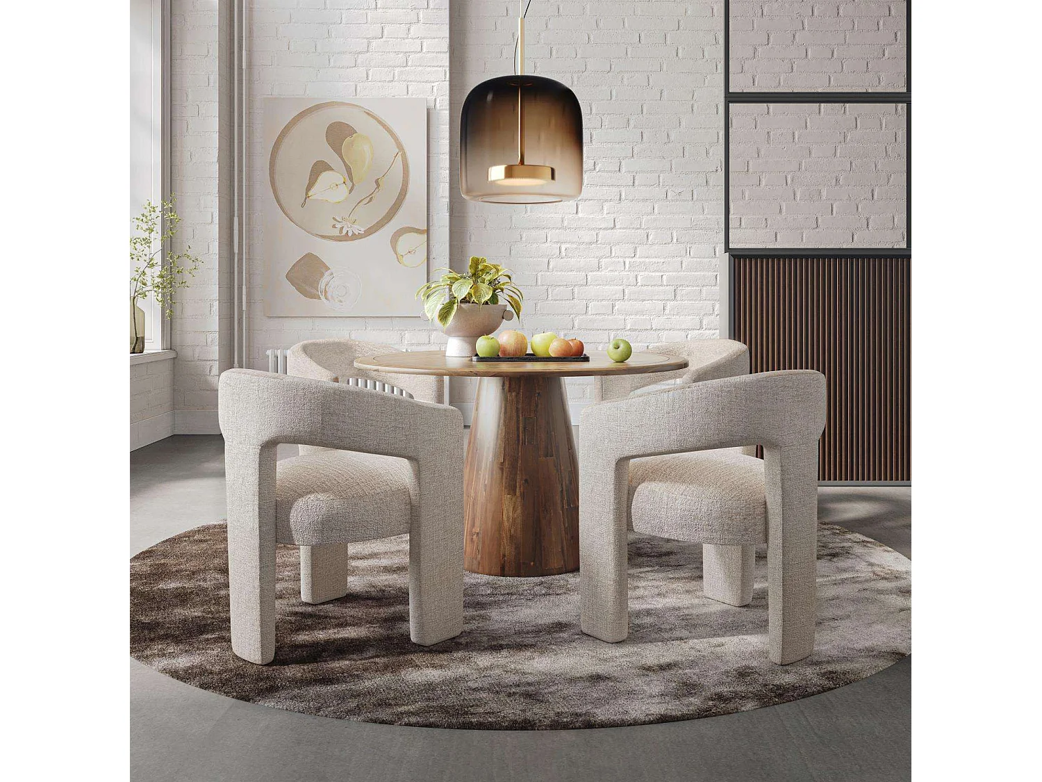 Chaise 62x75x58 cm beige Leith LET71N