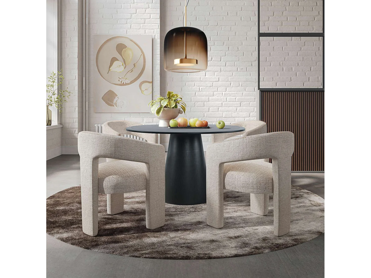 Chaise 62x75x58 cm beige Leith LET71N