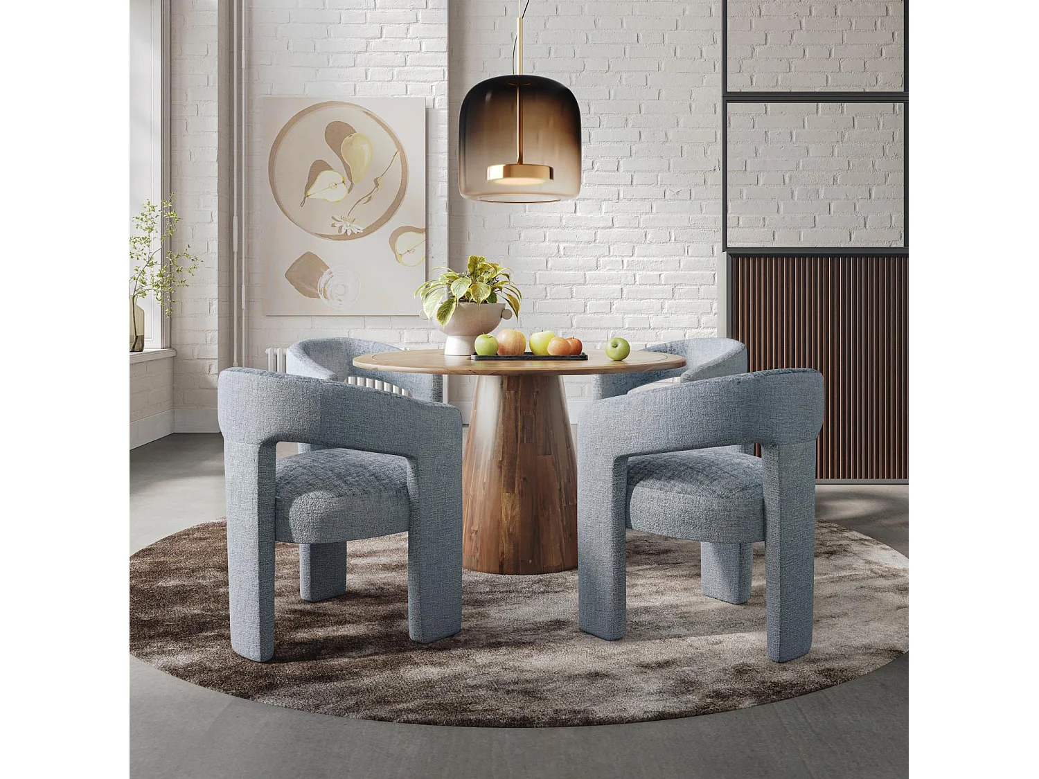 Chaise 62x75x58 cm bleu clair Leith LET71B