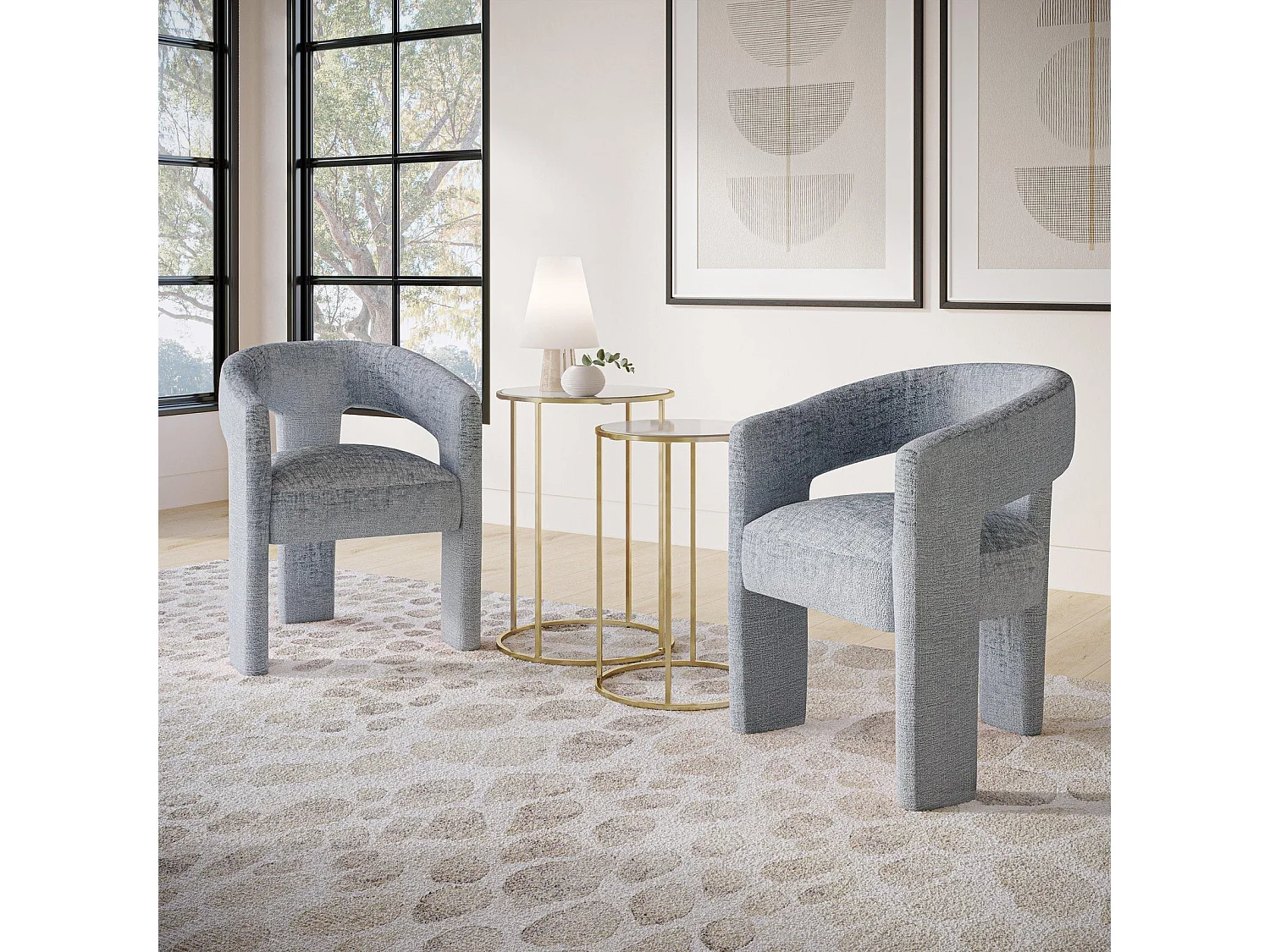 Chaise 62x75x58 cm bleu clair Leith LET71B