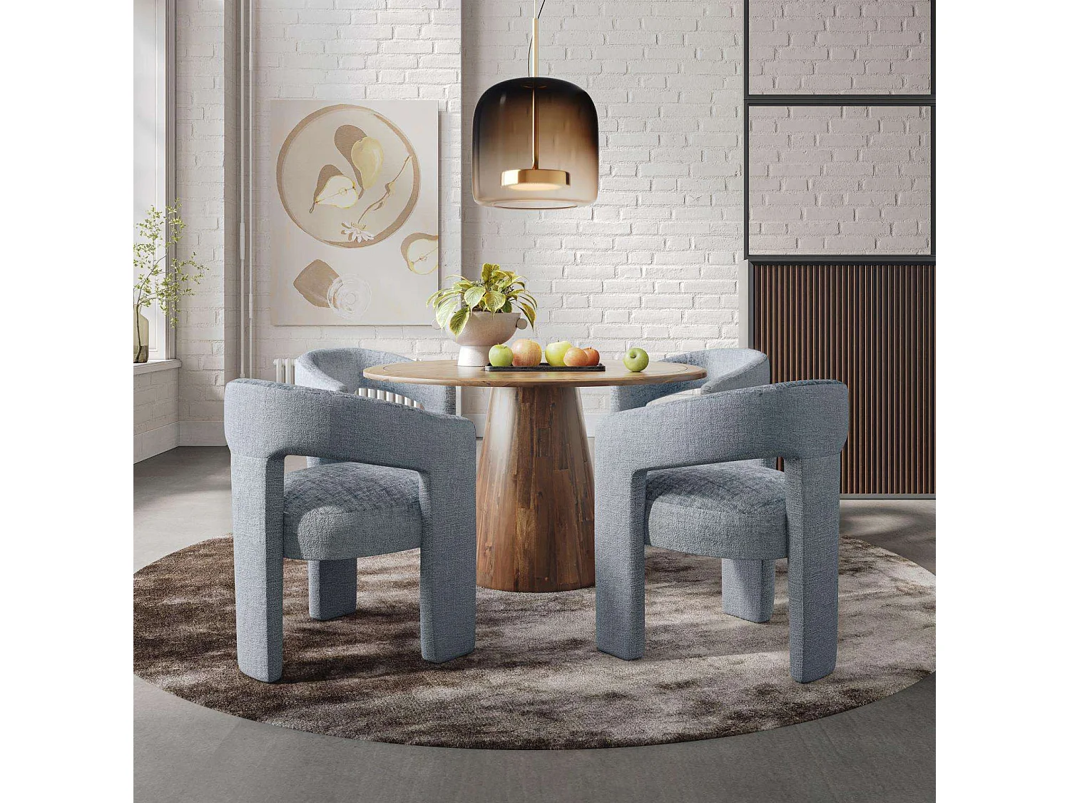 Chaise 62x75x58 cm bleu clair Leith LET71B