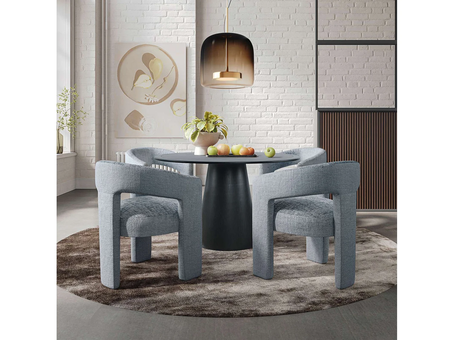 Chaise 62x75x58 cm bleu clair Leith LET71B