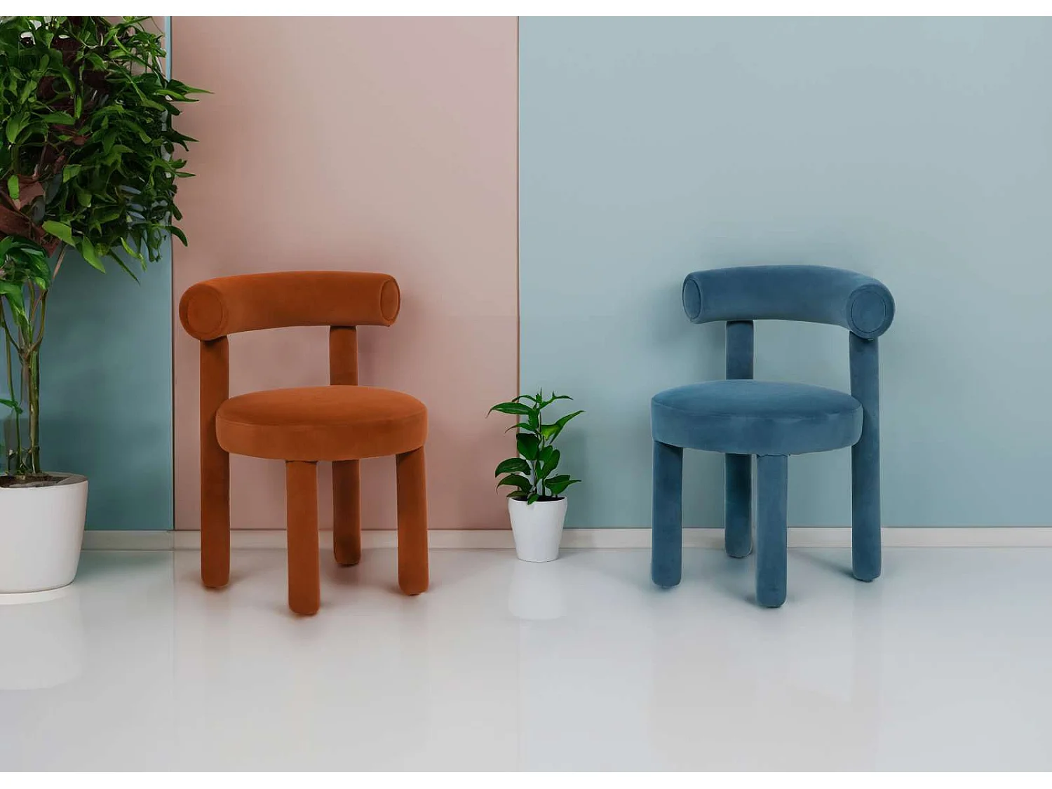 Chaise 62x80x58 cm bleue Leith LET77B