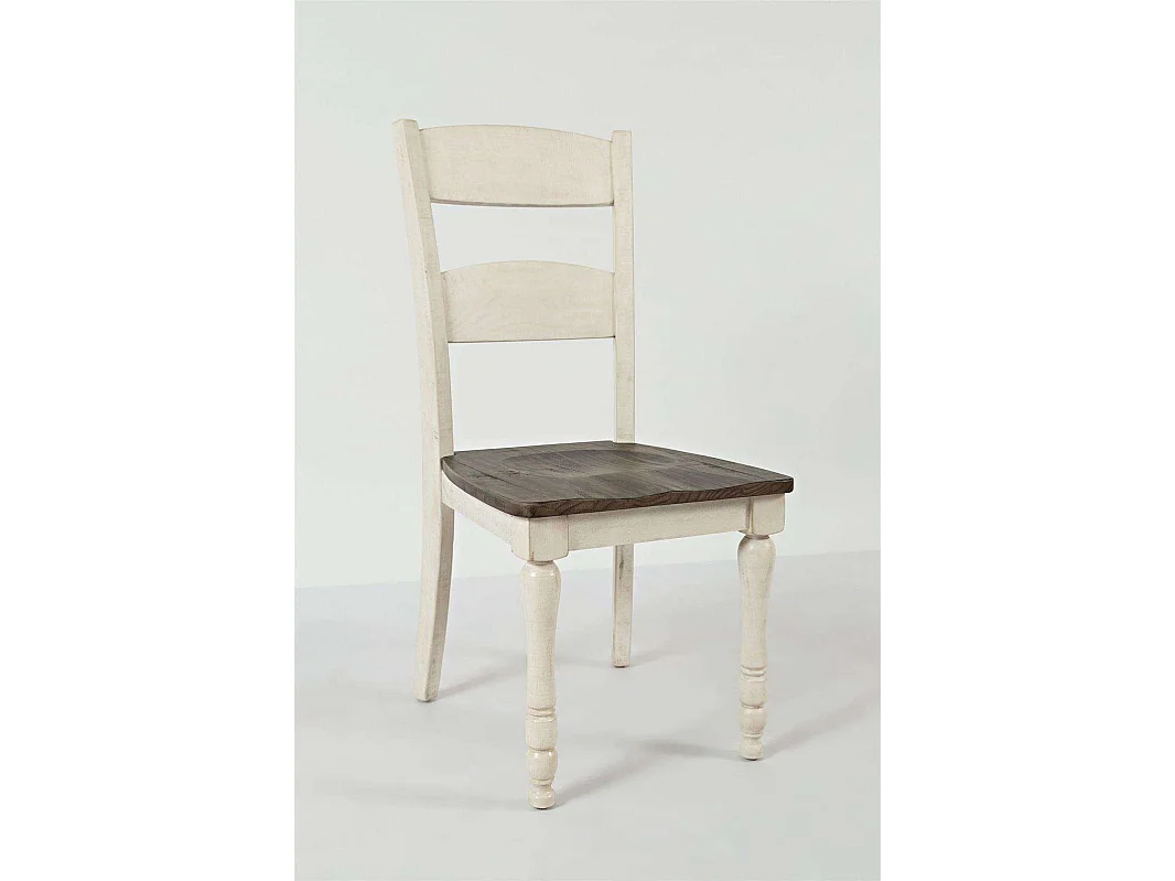 Stol, Avola, 48x48x46 cm, Antik Hvid/ Brun