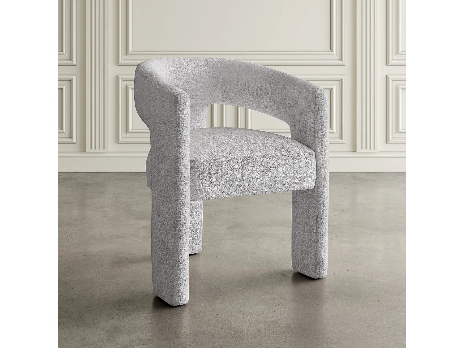 Cadeira estofada 62x75x58 cm cinza prateado Leith LET71G