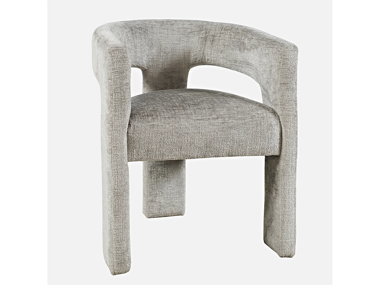 Fauteuil rembourré 62x75x58 cm gris argenté Leith LET71G