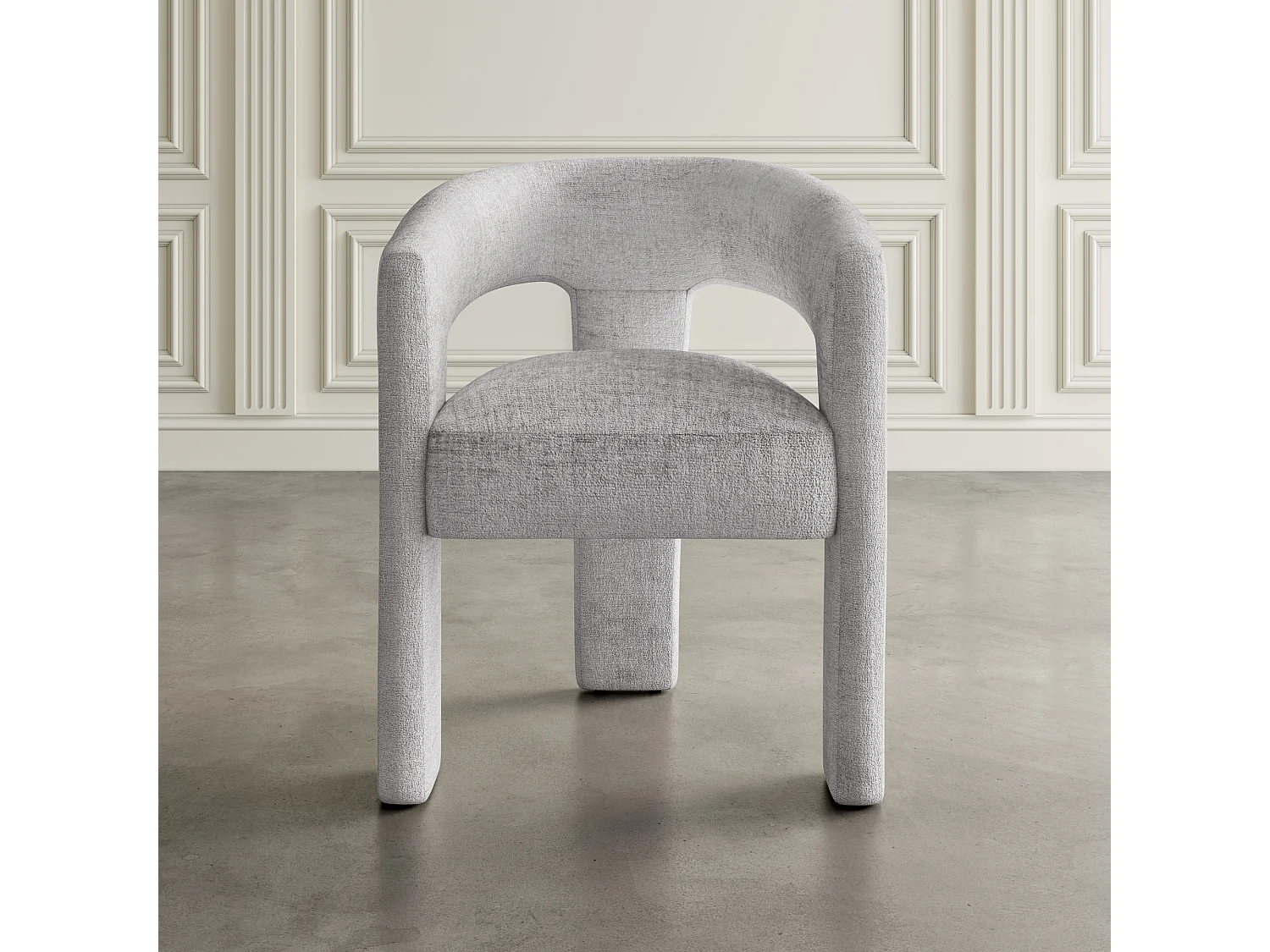 Fauteuil rembourré 62x75x58 cm gris argenté Leith LET71G