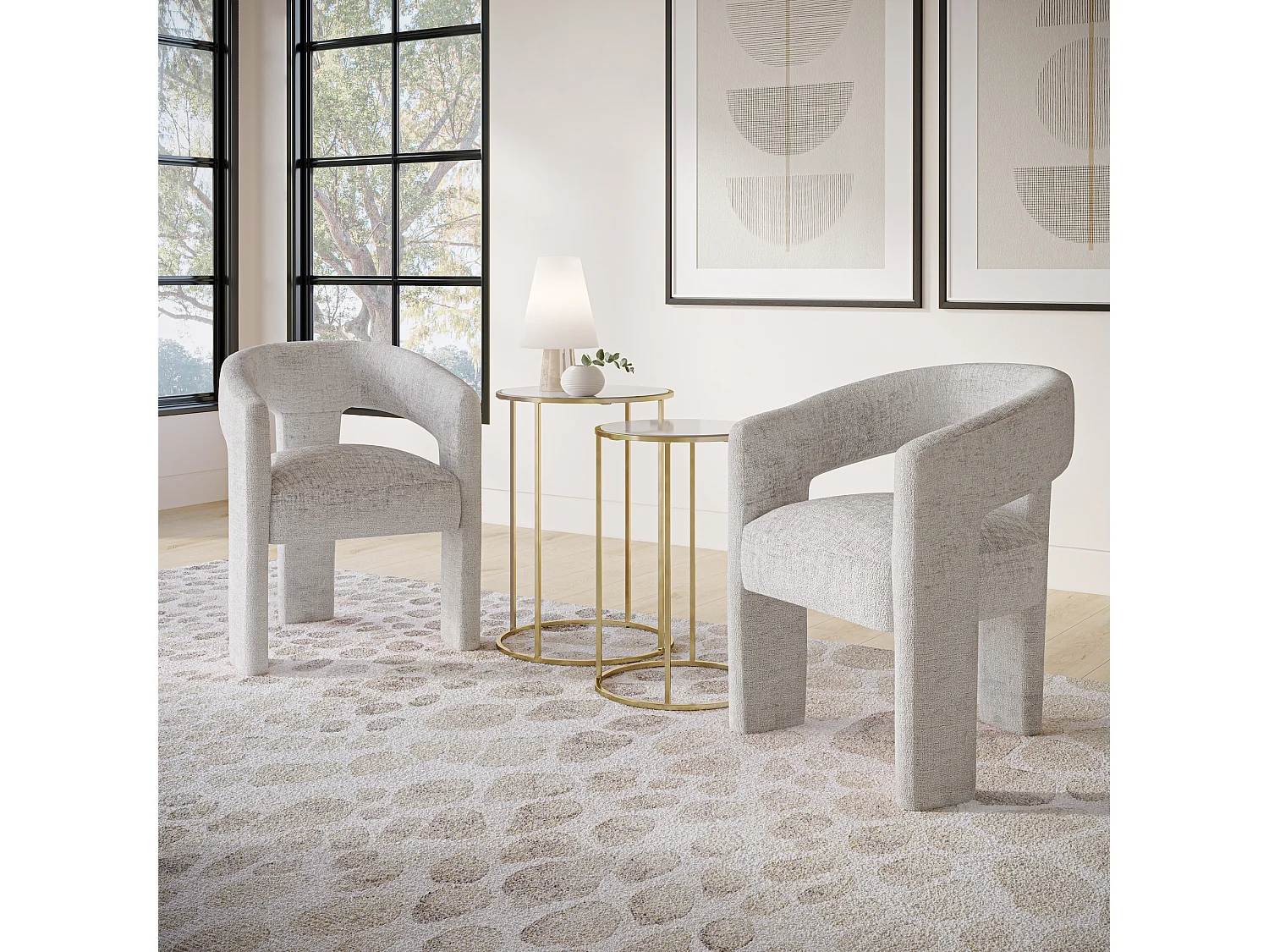 Fauteuil rembourré 62x75x58 cm gris argenté Leith LET71G