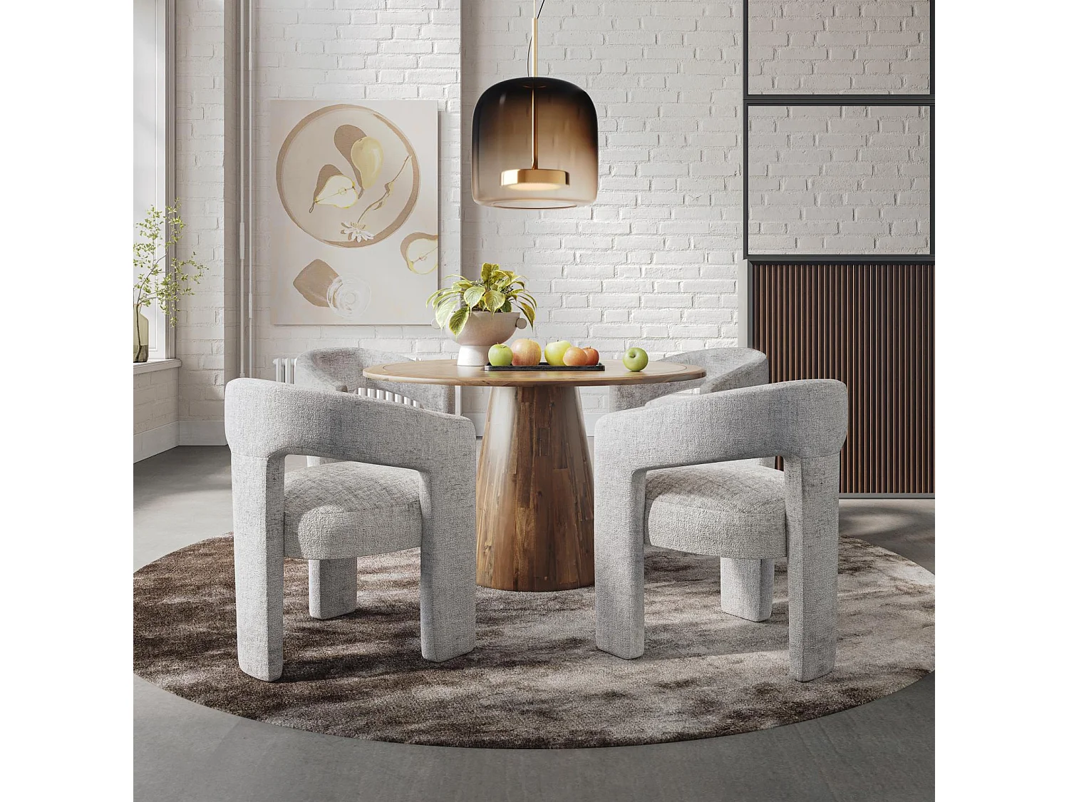 Fauteuil rembourré 62x75x58 cm gris argenté Leith LET71G