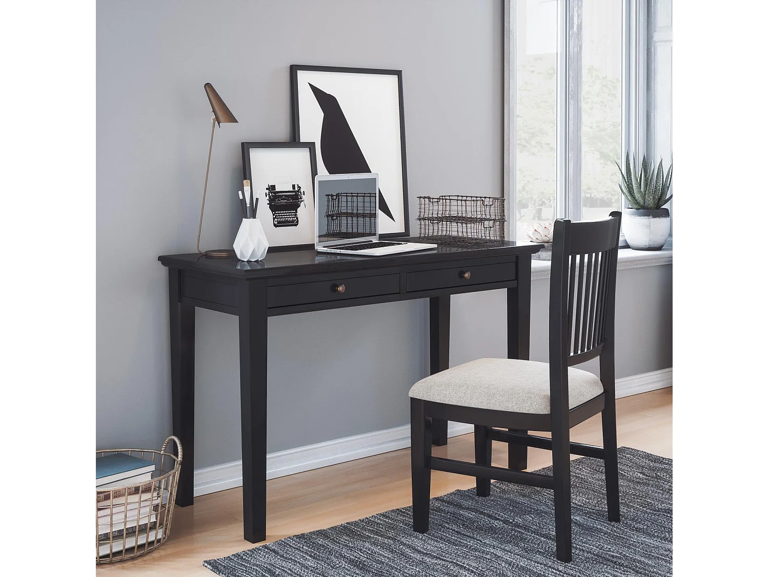 Silla negro crema Avola AV275-370 46x94x53,5 cm