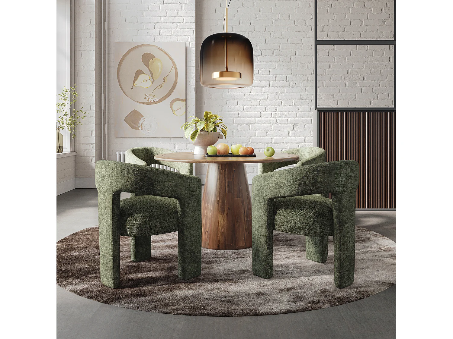 Sedia 62x75x58 cm oliva Leith LET71O