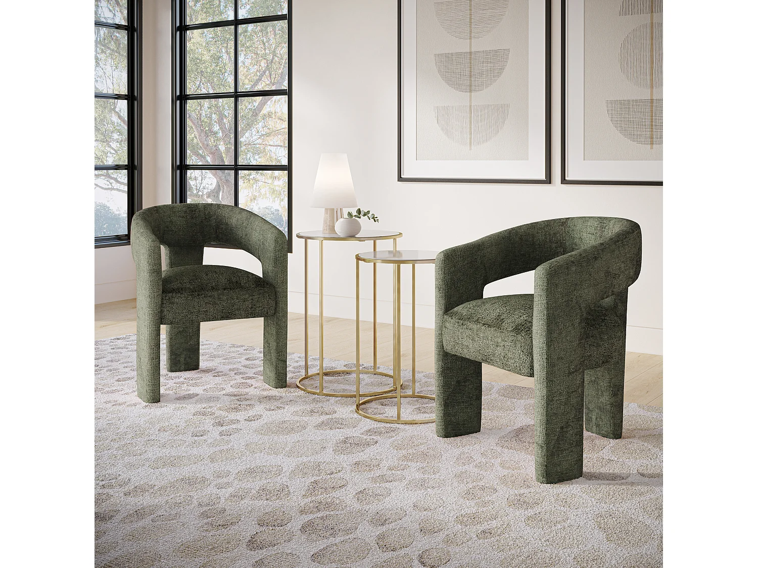 Chaise 62x75x58 cm olive Leith LET71O